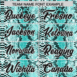 Custom Aqua Snakeskin Pattern Authentic Sleeveless Baseball Jersey