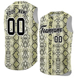 Custom Cream Snakeskin Pattern Authentic Sleeveless Baseball Jersey