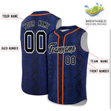 Custom Orange Snakeskin Pattern Authentic Sleeveless Baseball Jersey