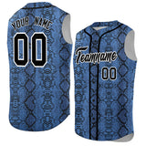 Custom Black Snakeskin Pattern Authentic Sleeveless Baseball Jersey