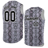 Custom Gray Snakeskin Pattern Authentic Sleeveless Baseball Jersey