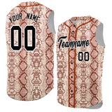 Custom Texas Orange Snakeskin Pattern Authentic Sleeveless Baseball Jersey