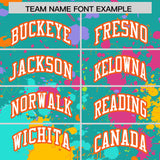 Custom Aqua Graffiti Fashion Baseball Jersey For Women