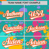 Custom Aqua Graffiti Fashion Baseball Jersey For Women