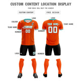 Custom Orange Classic Striped Personalized Soccer Tops/Sets Jersey