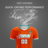 Custom Orange Classic Striped Personalized Soccer Tops/Sets Jersey