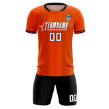 Custom Orange Classic Striped Personalized Soccer Tops/Sets Jersey
