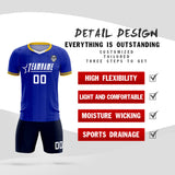 Custom Royal Classic Striped Personalized Soccer Tops/Sets Jersey
