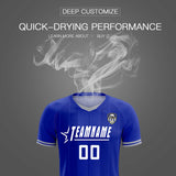 Custom Royal Classic Striped Personalized Soccer Tops/Sets Jersey