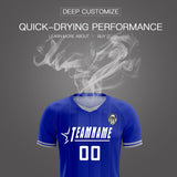 Custom Royal Classic Striped Personalized Soccer Tops/Sets Jersey