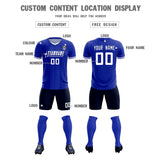 Custom Royal Classic Striped Personalized Soccer Tops/Sets Jersey