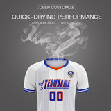 Custom White Classic Striped Personalized Soccer Tops/Sets Jersey