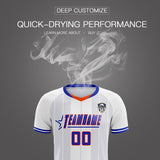 Custom White Classic Striped Personalized Soccer Tops/Sets Jersey
