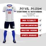 Custom White Classic Striped Personalized Soccer Tops/Sets Jersey