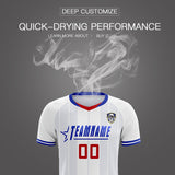 Custom White Classic Striped Personalized Soccer Tops/Sets Jersey
