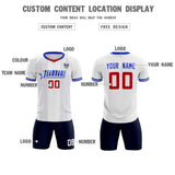 Custom White Classic Striped Personalized Soccer Tops/Sets Jersey