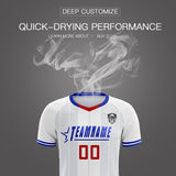 Custom White Classic Striped Personalized Soccer Tops/Sets Jersey