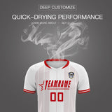 Custom White Classic Striped Personalized Soccer Tops/Sets Jersey