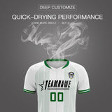 Custom White Classic Striped Personalized Soccer Tops/Sets Jersey