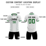 Custom White Classic Striped Personalized Soccer Tops/Sets Jersey