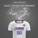 Custom White Classic Striped Personalized Soccer Tops/Sets Jersey