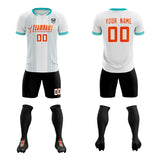 Custom White Classic Striped Personalized Soccer Tops/Sets Jersey