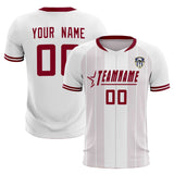 Custom White Classic Striped Personalized Soccer Tops/Sets Jersey