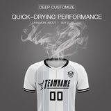 Custom White Classic Striped Personalized Soccer Tops/Sets Jersey