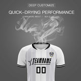 Custom White Classic Striped Personalized Soccer Tops/Sets Jersey