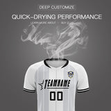 Custom White Classic Striped Personalized Soccer Tops/Sets Jersey