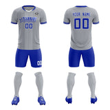 Custom Gray Classic Striped Personalized Soccer Tops/Sets Jersey
