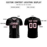 Custom Black Classic Striped Personalized Soccer Tops/Sets Jersey