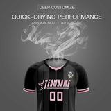 Custom Black Classic Striped Personalized Soccer Tops/Sets Jersey