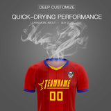 Custom Red Classic Striped Personalized Soccer Tops/Sets Jersey