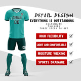 Custom Bright Green Classic Striped Personalized Soccer Tops/Sets Jersey