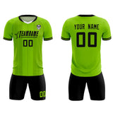 Custom Neon Green Classic Striped Personalized Soccer Tops/Sets Jersey