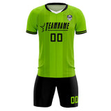 Custom Neon Green Classic Striped Personalized Soccer Tops/Sets Jersey