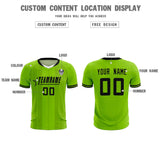 Custom Neon Green Classic Striped Personalized Soccer Tops/Sets Jersey