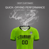 Custom Neon Green Classic Striped Personalized Soccer Tops/Sets Jersey
