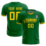 Custom Kelly Green Classic Striped Personalized Soccer Tops/Sets Jersey