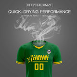 Custom Kelly Green Classic Striped Personalized Soccer Tops/Sets Jersey
