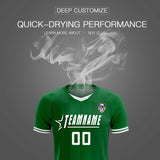 Custom Kelly Green Classic Striped Personalized Soccer Tops/Sets Jersey