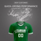 Custom Kelly Green Classic Striped Personalized Soccer Tops/Sets Jersey