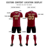 Custom Crimson Classic Striped Personalized Soccer Tops/Sets Jersey