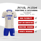 Custom Cream Classic Striped Personalized Soccer Tops/Sets Jersey