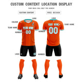 Custom Orange Classic Striped Personalized Soccer Tops/Sets Jersey