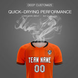 Custom Orange Classic Striped Personalized Soccer Tops/Sets Jersey