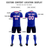 Custom Royal Classic Striped Personalized Soccer Tops/Sets Jersey