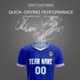 Custom Royal Classic Striped Personalized Soccer Tops/Sets Jersey