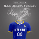 Custom Royal Classic Striped Personalized Soccer Tops/Sets Jersey